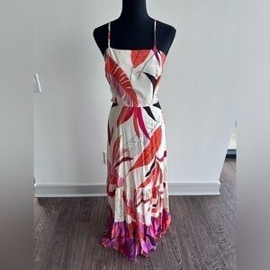 Brazilian Cut-out Low-back Patterned Maxi Dress